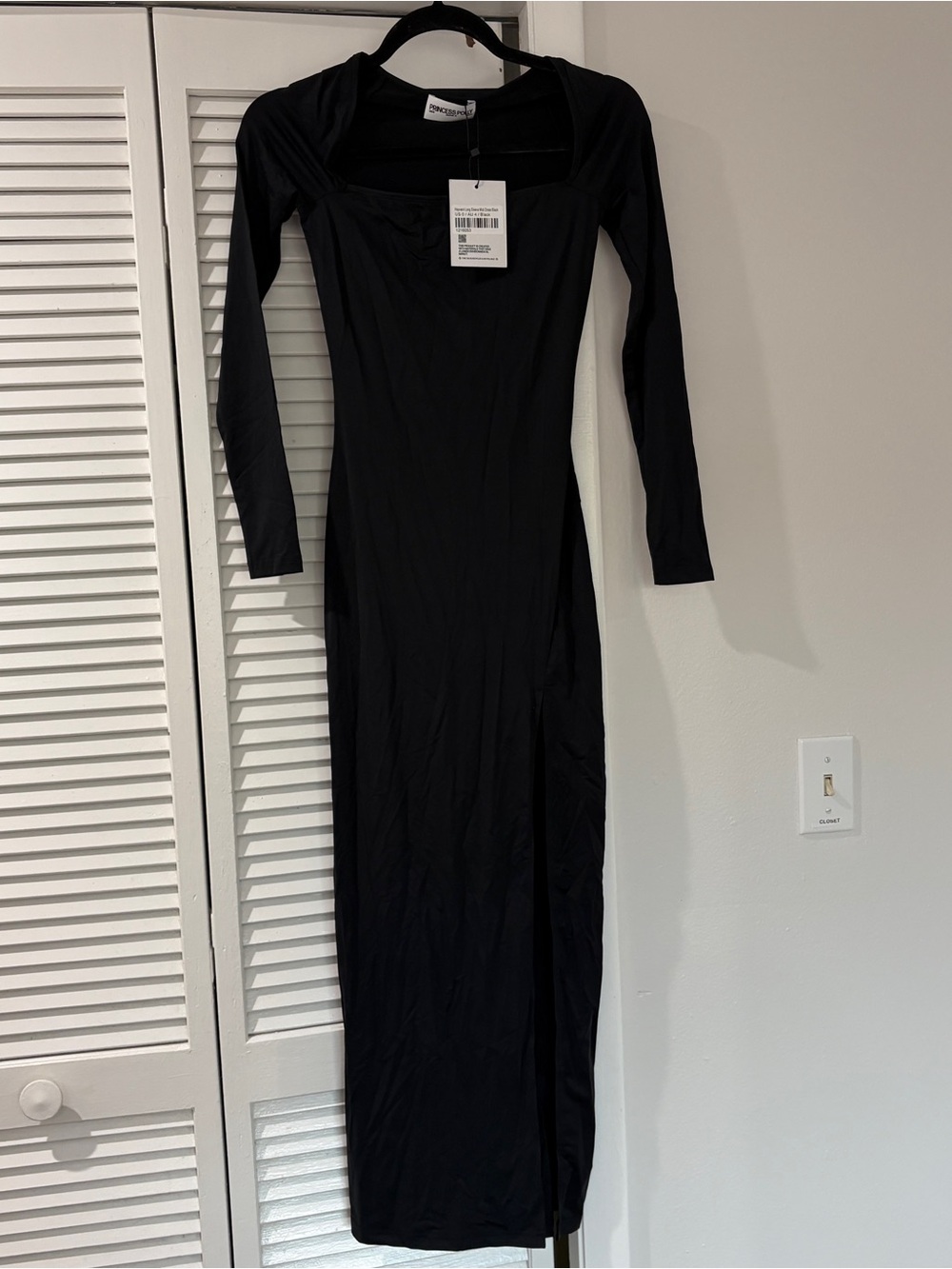 NWT Princess Polly Hayward Long Sleeve Square Neck Midi Dress
